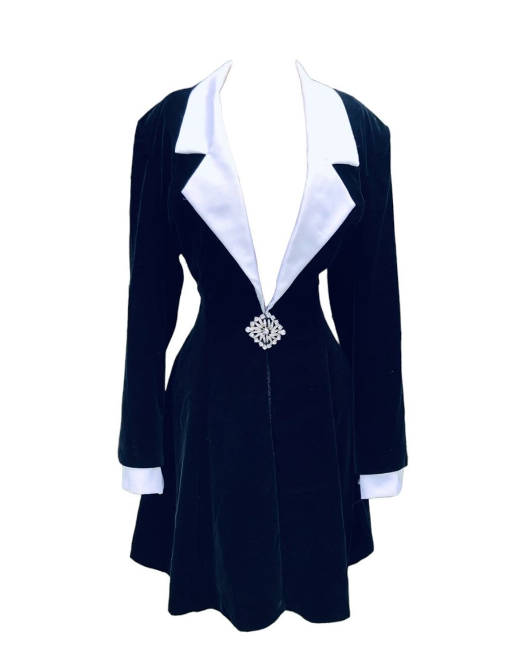 Vintage 80s Jessica McClintock Velvet Riding Coat Victorian Style With Jewels 8